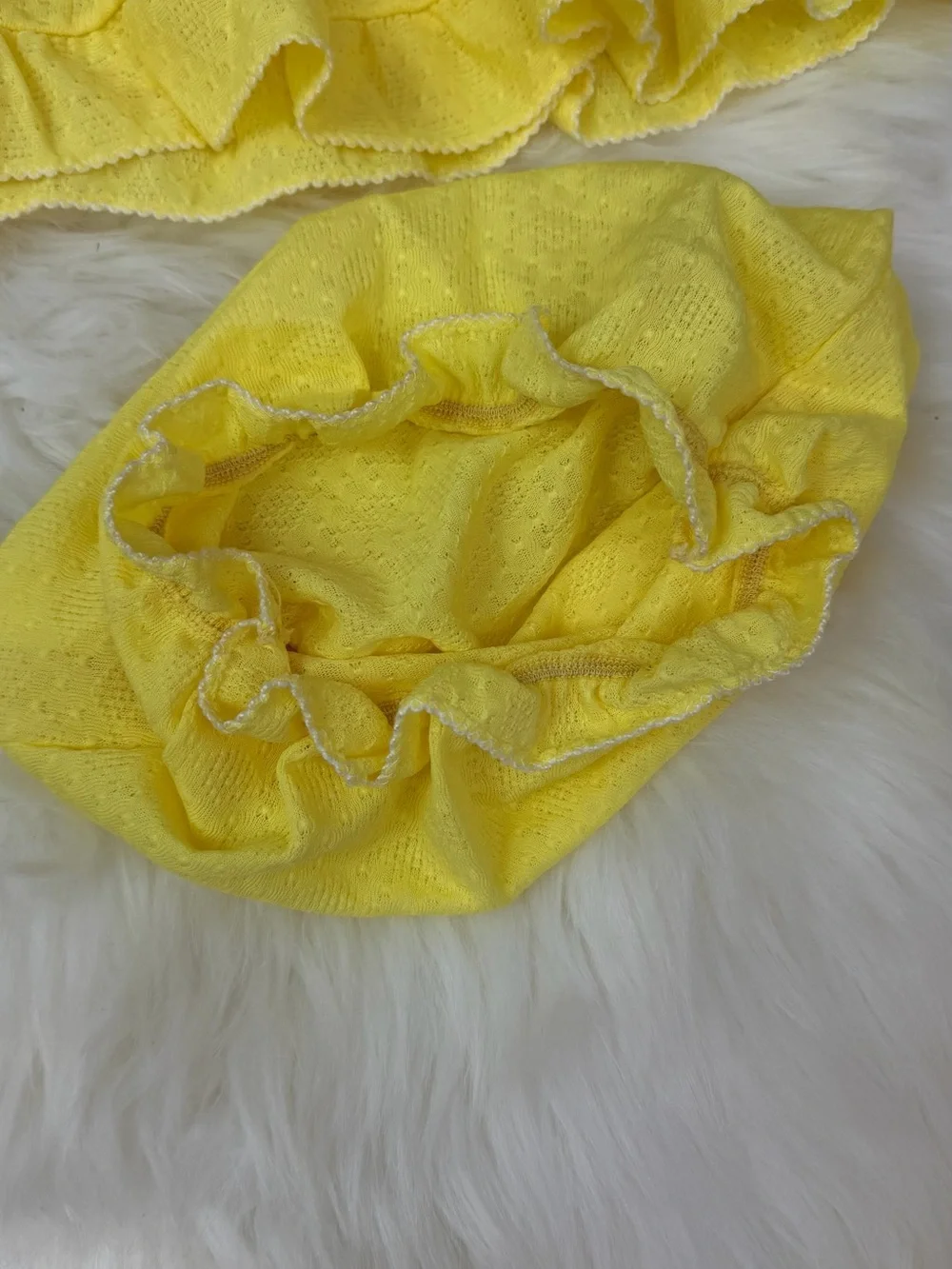 Carters Vintage 90s Yellow Eyelet Floral Embroidered Baby Outfit Size 6 Months